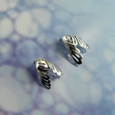 925 Sterling Silver butterfly earrings, Tiny Butterfly wing jewellery for elegant woman, Nature inspired stud earrings insect lover gift