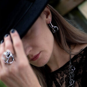 Elegant Organic Silver Earrings