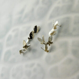Silver Flying Butterflies Stud Earrings