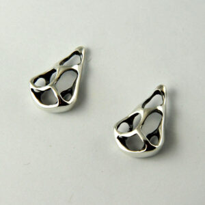 Feminine Organic Silver Earrings