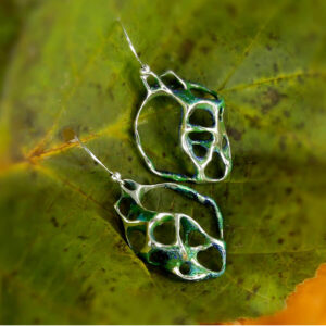 Large Green Organic Earrings