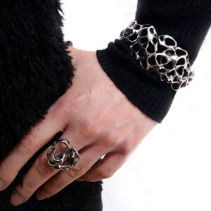 Large Sculptural Silver Bangle