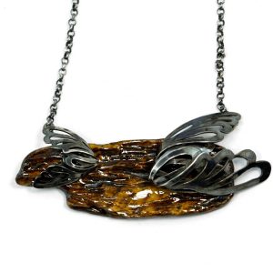 Tree Bark Ceramic Necklace