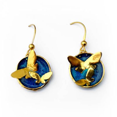 Butterfly jewelry,Cute earrings,Butterflies,Dangly earrings,Gold earrings,Butterfly jewelry,Turquoise earrings,Statement earrings,gold
