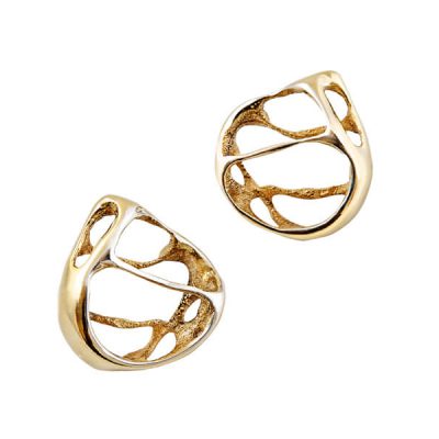 14k gold earrings art nouveau jewelry, bridal earrings, statement earrings,ocean jewelry,gold plated earrings,contemporary jewelry