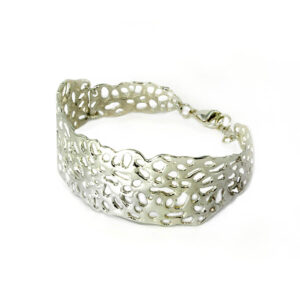 Organic Silver Wide Bracelet SMALL / MEDIUM