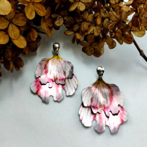 Statement earrings,flower jewelry,flower earrings,floral jewelry,magnolia,magnolia jewelry,long earrings,hippie earrings,dangling earrings