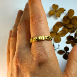 Solid 14ct gold Organic ring III