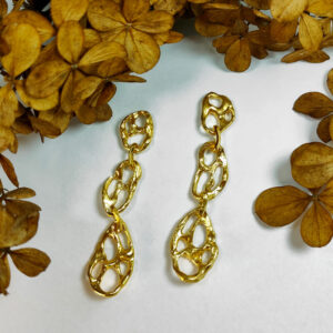 Gold earrings,Contemporary jewelry,Dangle,art nouveau jewelry,bridal earrings, statement earrings,ocean jewelry,gold plated earrings