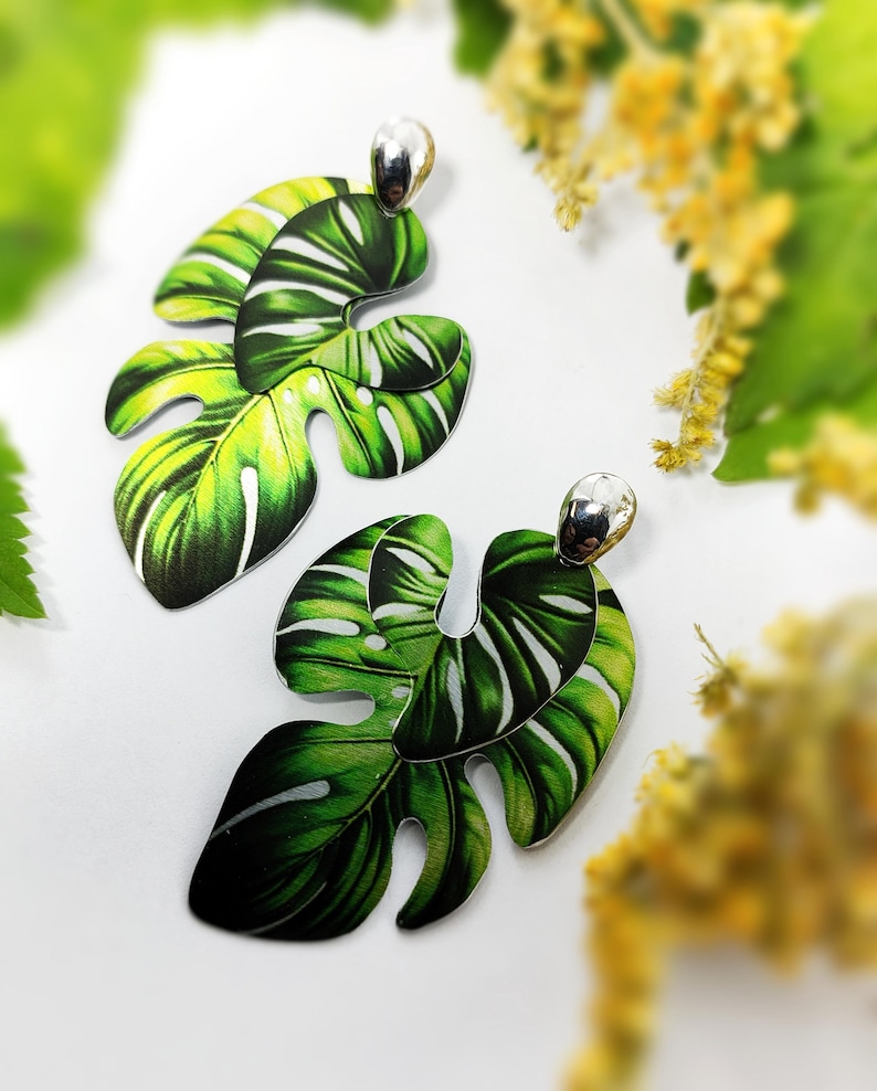 Monstera Plants Earrings