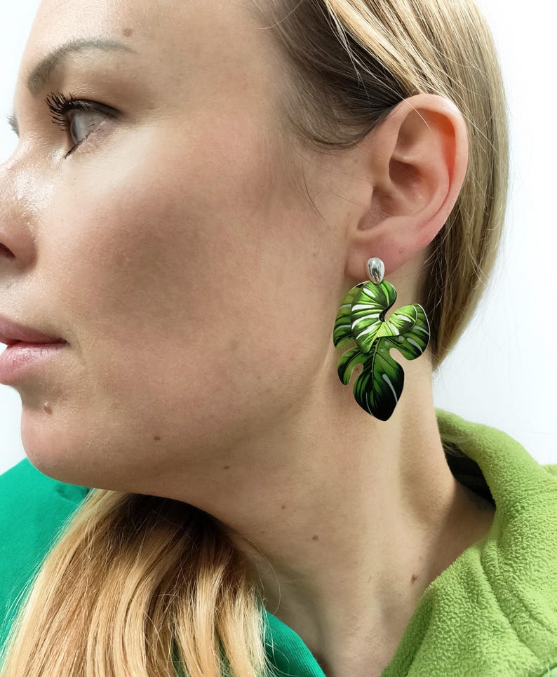 Monstera Plants Earrings