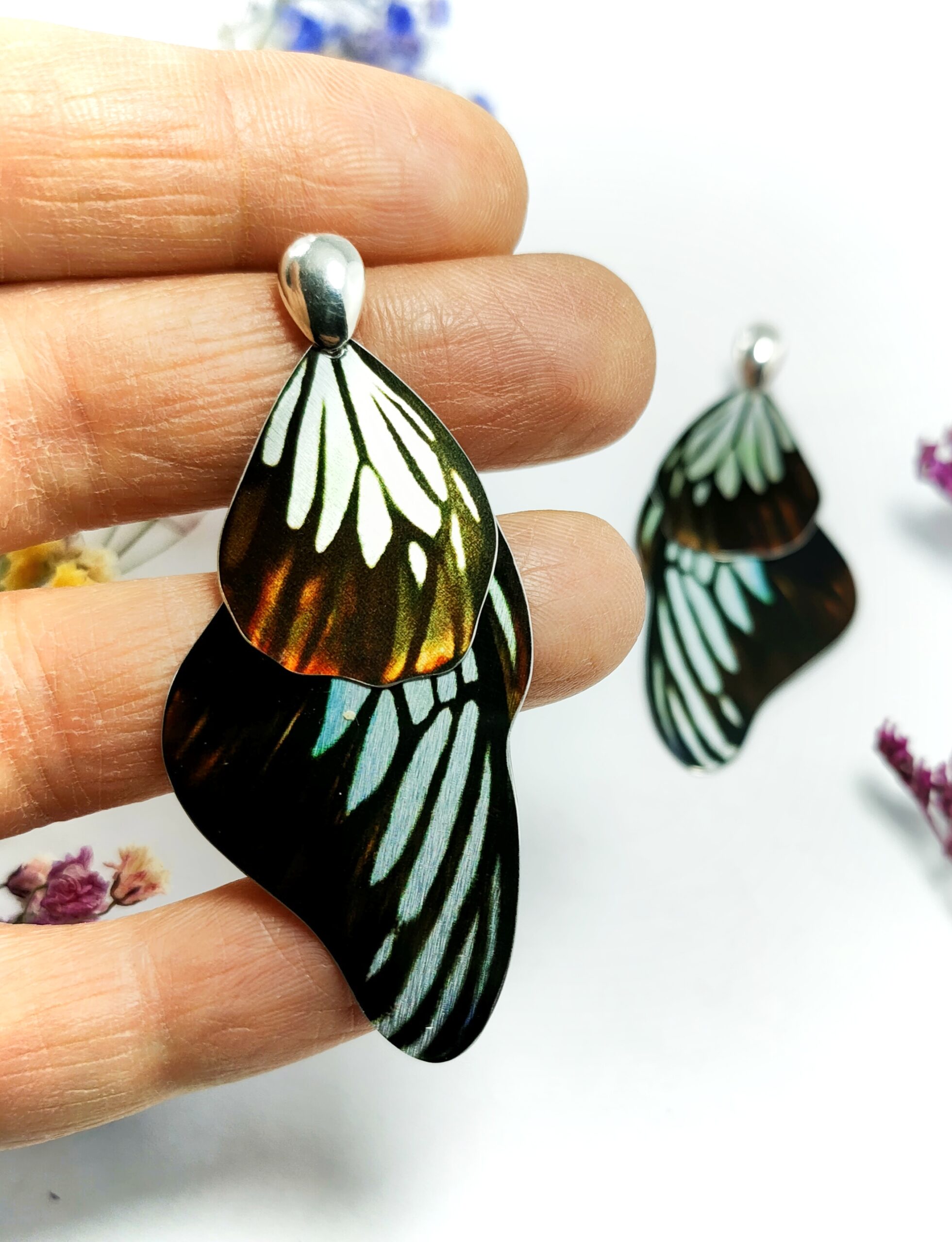 Malayan Wanderer Butterfly Earrings