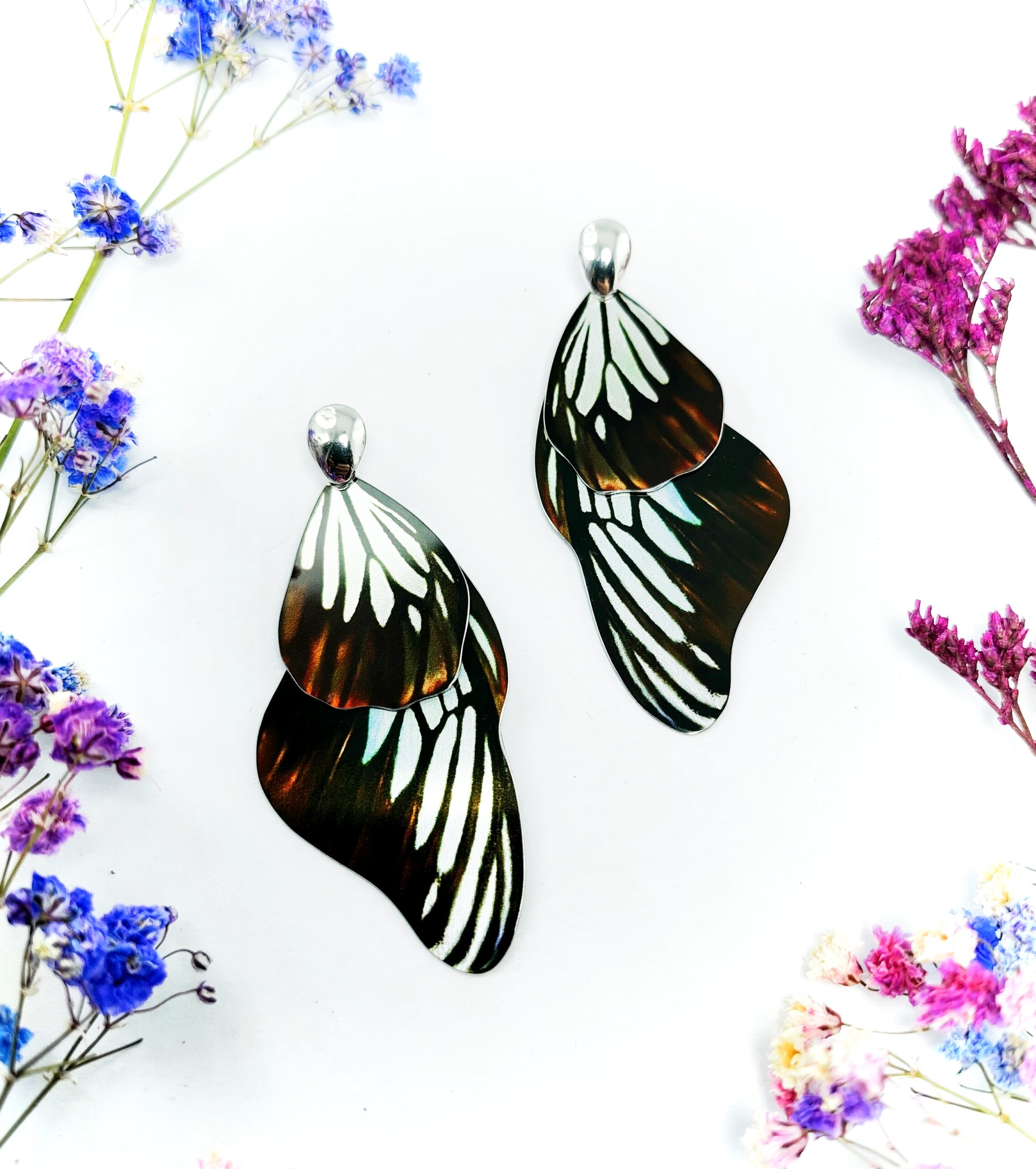 Malayan Wanderer Butterfly Earrings